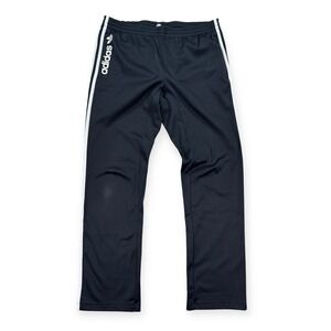 Adidas Track Pants Men's XL Black Trefoil Straight Leg Athletic Jogger
